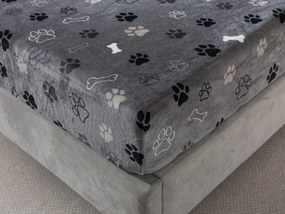 XPOSE® Mikroplyšová plachta LABKY Exclusive - sivá 180x200 cm
