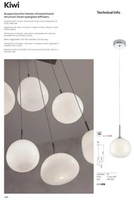 Redo 01-2081 - Závesný luster KIWI na lanku 1xG9/40W/230V, priemer 12 cm, lesklý chróm/biela