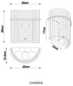 Globo 15698WB - Nástenné svietidlo GORLEY 1xE27/60W/230V