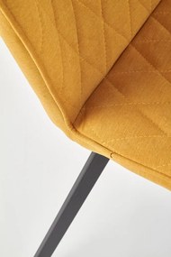 Jedálenská stolička MANGO - kov, látka, žltá