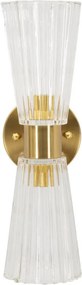 Sklenené nástenné svietidlo v zlatej farbe Prague – Mauro Ferretti