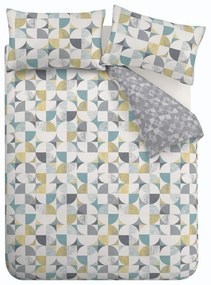 Sivé obliečky na jednolôžko 135x200 cm Retro Circles – Catherine Lansfield