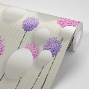 Samolepiaca tapeta zaujímavé abstraktné kvety