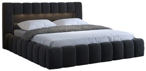 Manželská posteľ 160 cm Luxa (antracit) (s roštom, úl. priestorom a LED). Vlastná spoľahlivá doprava až k Vám domov. 1041568