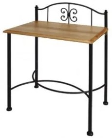 IRON-ART Nočný stolík ELBA - bez zásuvky, kov + drevo