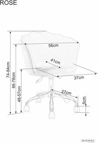 SI Otočná stolička Rose Velvet sivý