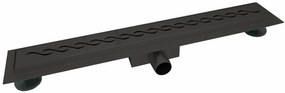 EURO Sprchový podlahový žľab čierny 80 cm - VLNA M8001B