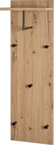 XXXLutz VEŠIAKOVÝ PANEL, čierna, farba duba, 30/100/20 cm - Vešiakové steny - 001931106504