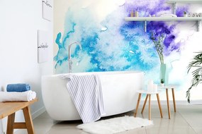 Samolepiaca tapeta modro-fialové abstraktné umenie