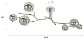 Brilagi - LED Prisadený luster MISTEL 6xG9/3W/230V lesklý chróm/dymová