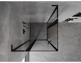 Mexen, Mexen Mist L Duo výklopný sprchový kút 90 x 90 cm, čierny rám - 8A4L-090L-090P-70-70