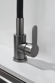 Gamma Flex 4000, stojanková drezová batéria s flexibilným ramenom, 2-funkčný výtok, čierna-grafitová, GMA-BFX-4000GM