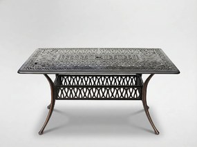 Garden Line Hliníkový stôl „HASTINGS“ v antickom bronzovom prevedení 150 x 90 x 73 cm *4089