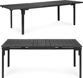 MultiGarden Skladací záhradný stôl 180-240 cm až pre 12 osôb HDPE oceľ sivá MultiGarden