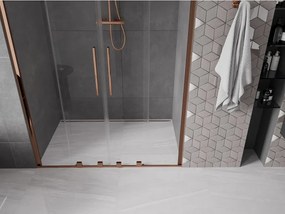 Mexen Velar Duo, posuvné dvere do otvoru 150x200 cm, 8mm číre sklo, ružové zlato, 871-150-000-02-60