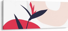Obraz - Ružová florálna abstrakcia N⁰1 (120x50 cm)