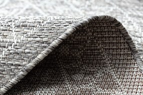 Šnúrkový okrúhly koberec SIZAL LOFT 21207 BOHO Mandala, slonovinová kosť - sivý