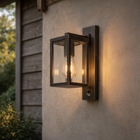 Vonkajšia nástenná lampa starožitné zlato s pohybovým senzorom IP44 - Charlois