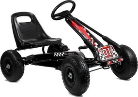 LEAN CARS Motokára Black A-15 Nafukovacie kolesá