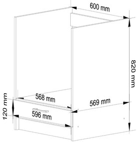 Spodná kuchynská skrinka na rúru OLIWIA S60KU biela