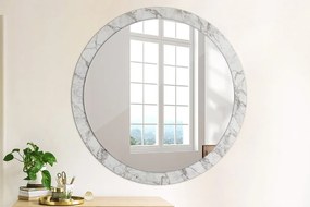 Okrúhle zrkadlo s potlačou Biely mramor fi 100 cm