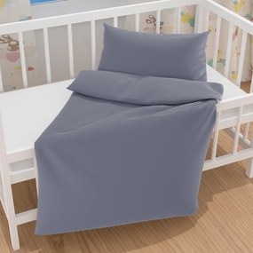 Biante Detské saténové posteľné obliečky do postieľky ST-003 Modrosivé Do postieľky 90x140 a 50x70 cm