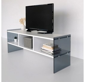 TV stolík/skrinka Vamebo 7 (biela + dymová) . Vlastná spoľahlivá doprava až k Vám domov. 1095481