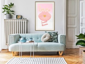 Artgeist Plagát - Sweet Kisses [Poster] Veľkosť: 30x45, Verzia: Zlatý rám