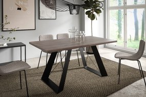 Dizajnový rozkladací jedálenský stôl TAIT antracitový hnedý dub 140 cm -  240 cm Rozmer stola: rozmer 140cm