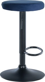 Barová stolička Ponte - zamat, čierny rám - Modrá