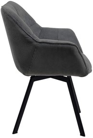 Jedálenská stolička Jordi Cord - tmavo šedá