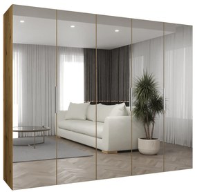 Šatníková skriňa 250 cm Mirabella 3 (dub artisan + kašmír). Akcia -20%. Vlastná spoľahlivá doprava až k Vám domov. 1126480