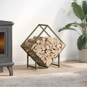 Stojan na palivové drevo Olive Green Oceľ valcovaná za studena 864282