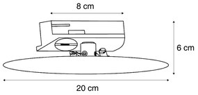 Moderné biele stropné svietidlo pre koľajnicový systém 1-fázové 2-svetlá - Iconic Pulley