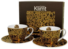 Porcelánová šálka s podšálkou Klimt Tree Of Life 250 ml sada 2ks