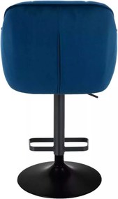 LuxuryForm DESIGN Barová stolička AVOLA VELUR na čiernom tanieri - modrá