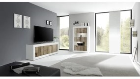 Komoda NERILA biela/hnedá