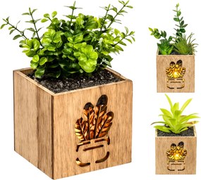 Umelá rastlina v kvetináči s LED osvetlením 7,5x15 cm