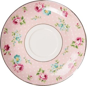Ružová porcelánová šálka s tanierikom Laverne - Ø 15*8 / 250 ml