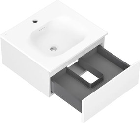 Mexen Orio, kúpeľňová skrinka 50 cm s umývadlom Vela, 1 zásuvka, biela matná, 91A10-05023-1-BF01-W23M01