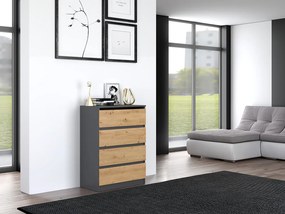 Komoda Musecalo 2 (antracit + dub artisan). Akcia -23%. Vlastná spoľahlivá doprava až k Vám domov. 1132787