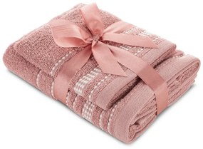 Sada bavlnených uterákov – 2 kusy (30x50 cm a 50x90 cm) svetloružová