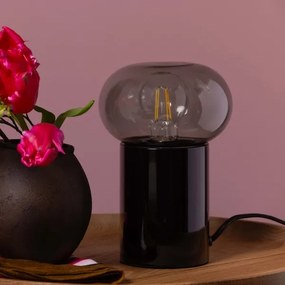 Brilliant - Stolná lampa KNUT 1xE27/25W/230V čierna/číra