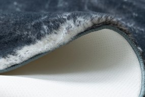 Okrúhly prateľný koberec LAPIN shaggy, čierny/ slonovinová kosť