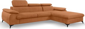 Rohová sedacia súprava Scala, hrdzavá látka, pravý roh