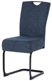 Jedálenská stolička DCL-E2008 BLUE2, taštičkové pružiny v sedadle, modrá látka, čierny kov