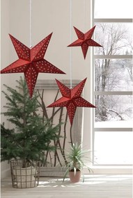 Červená závesná vianočná papierová hviezda L - 60*12*60 cm