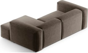 Hnedá rohová pohovka (pravý roh/s leňoškou) Bergamo – Cosmopolitan Design