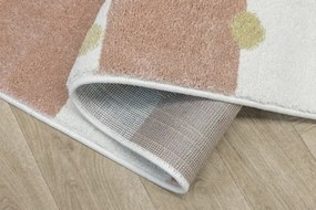 Koberec LIMA M044A krémový / ružový / zlatý polkruh