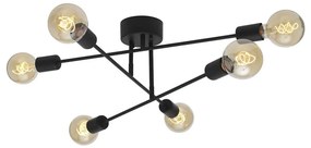 Cottex P7216SV - Prisadený luster BATON 6xE27/60W/230V čierny